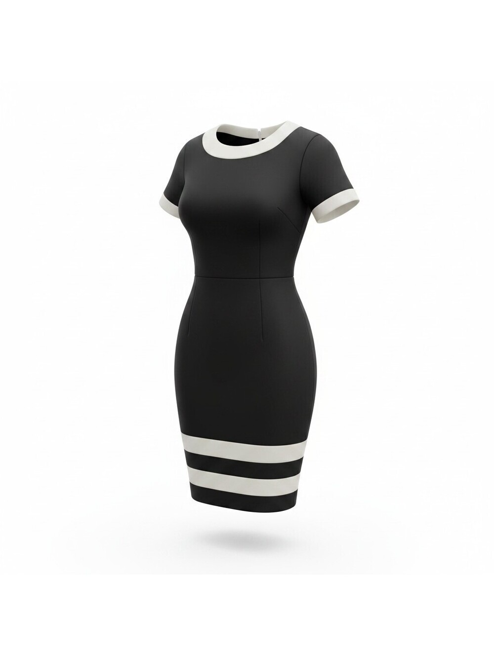 Vintage Adrienne Vittadini Black White Cotton Dress Women’s Size 12 Hong Kong
